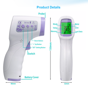 (Pack of 3) FDA Certified Contactless Infrared Thermometer