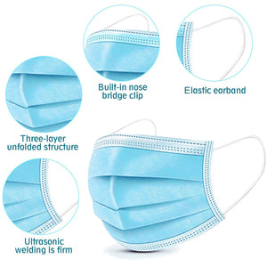 (Pack of 2,500) FDA Certified Disposable Protective 3-Ply Face Mask