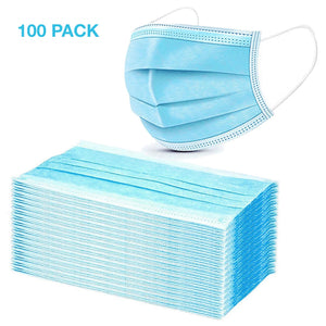 (Pack of 100) FDA Certified Disposable Protective 3-Ply Face Mask